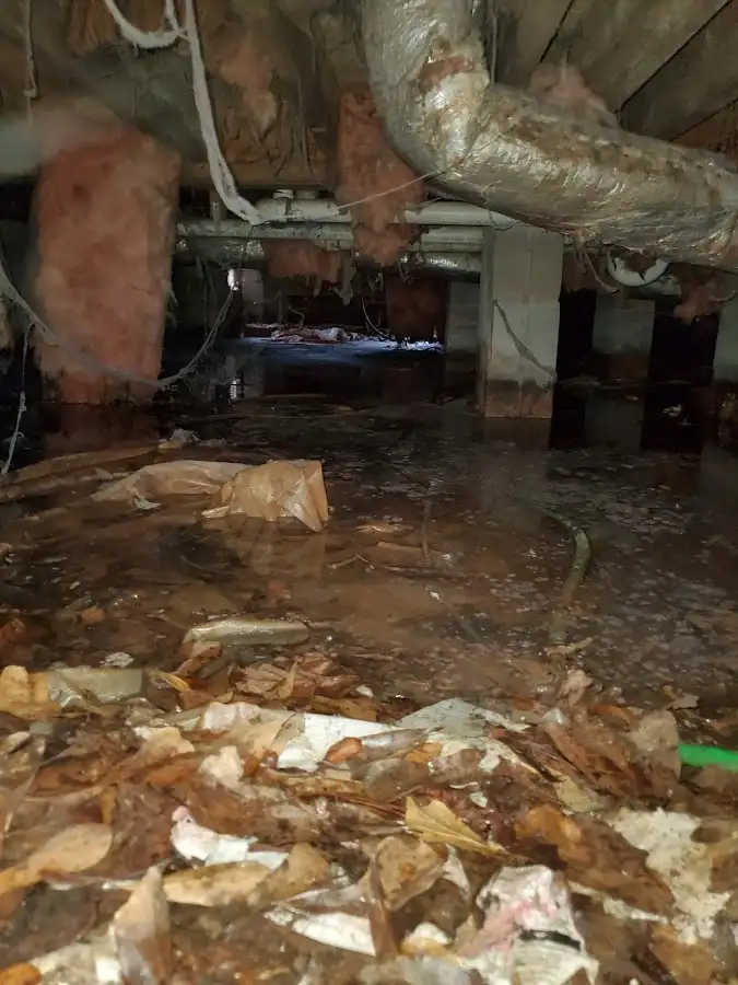 Crawl space flood assessment for Commercial Water Damage Restoration in Medfield