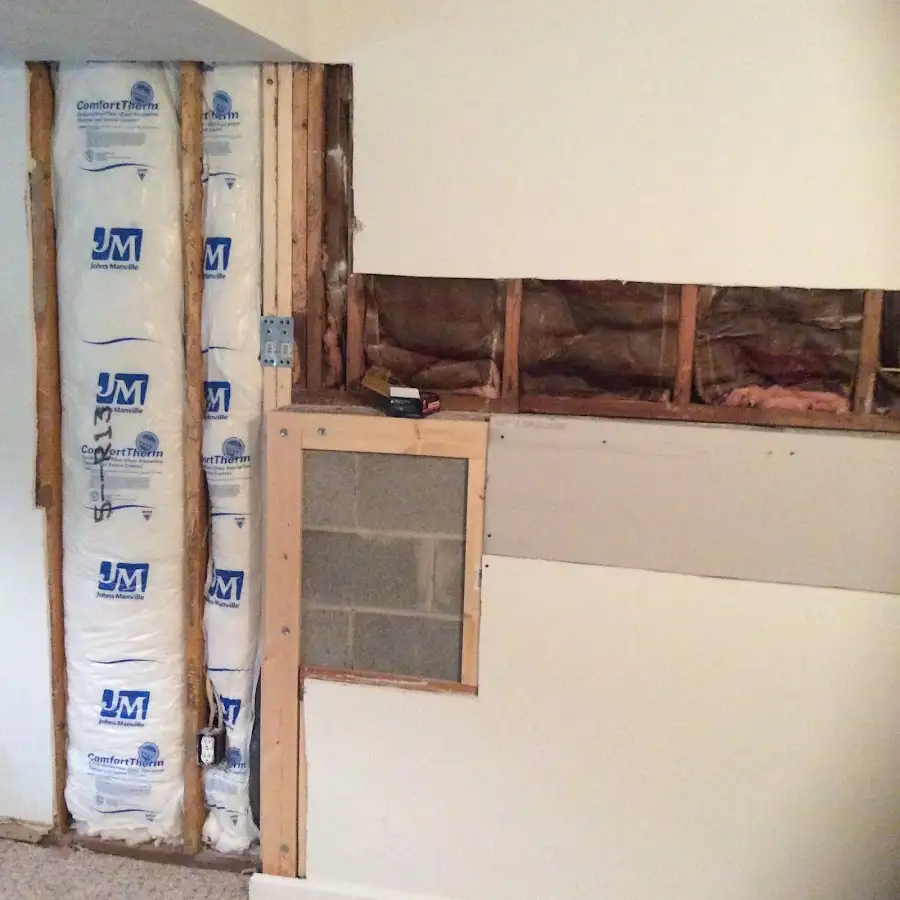 Wall insulation replacement during Contents Cleaning & Restoration in Medfield